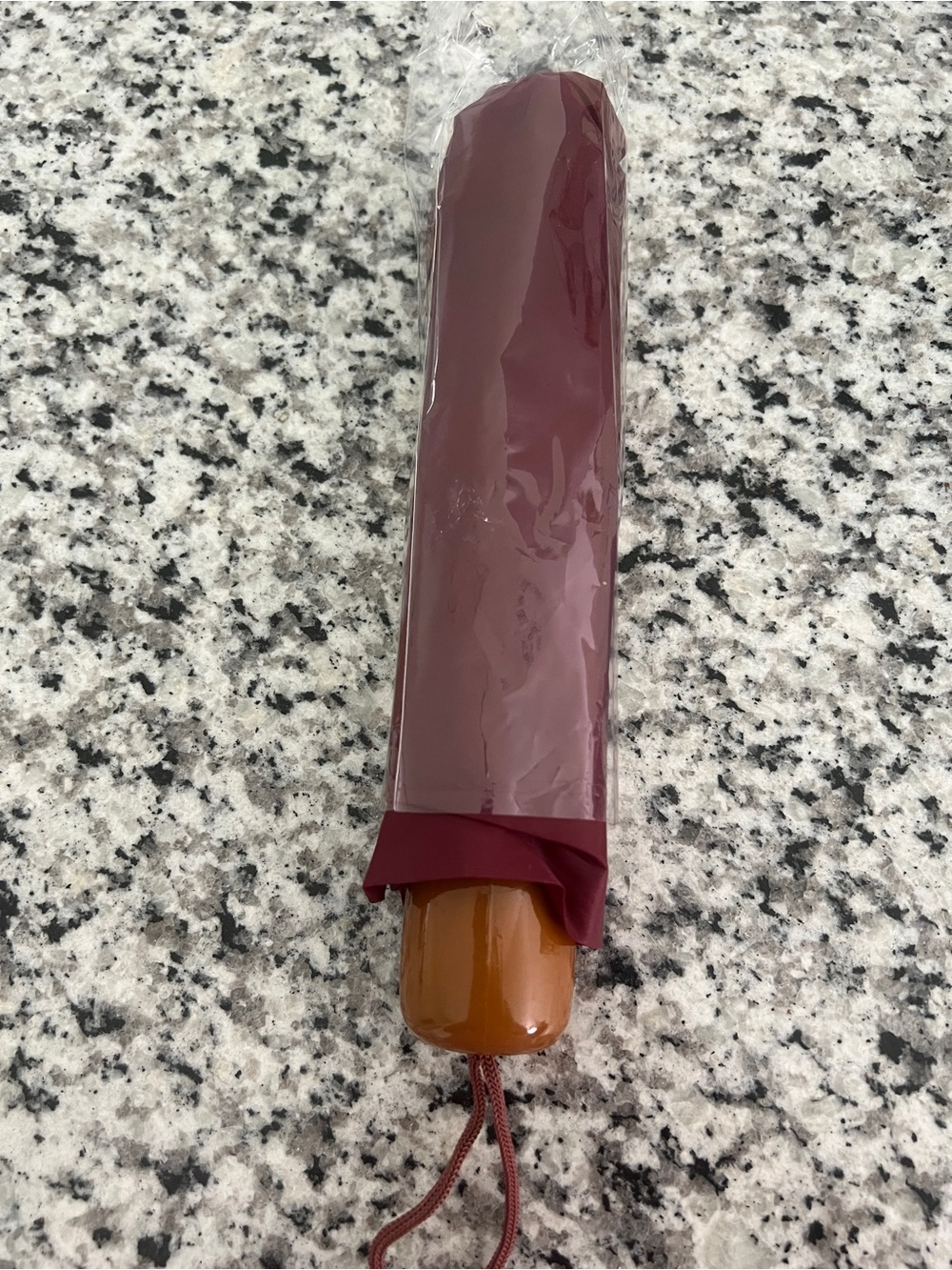 Compact Folding Umbrella in Burgundy